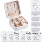 12-Pack Volleyball Portable Jewelry Box for Team Travel White Sport Jewelry Case Bulk Gifts for Volleyball Team Athletes & Sports Enthusiasts Christmas Events & Milestones - style: Square Volleyball