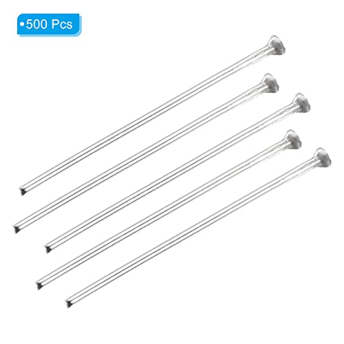 PATIKIL 500Pcs Flat Head Pins for Jewelry Making 18mm Stainless Steel Flat Head Pins Jewelry Head Pins for Craft Earring Bracelet Necklace Pendant Supplies 22 Gauge Silver - size: 18mm
