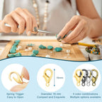 CooBigo 120pcs 16mm Lobster Clasps, Small Metal Alloy Lobster Claw Clasps for Necklace Bracelets Clip, Keychain Ring, Jewelry Making Accessories (Bronze) - color: 16mm Lobster Clasps Bronze