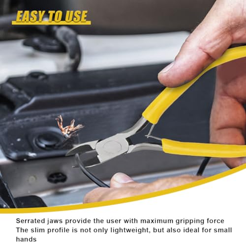 ZIMISI Mini Wire Cutter, Metal Non-Serrated Precision Diagonal Nose Plier with Comfort Grip Handle, Universal Car Accessories for Cutting Wires, Crafting and Jewelry Making (Diagonal Nose) - size: Diagonal Nose Plier