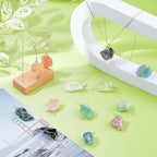 SUPERFINDINGS 50Pcs 10 Colors Natural Crystal Stone Pendant 4cm/1.6" Chakra Crystal Stone Charm Silver Plated Wire Wrapped Quartz Gemstone Charms Irregular Gemstone Charm for DIY Jewelry Making Crafts