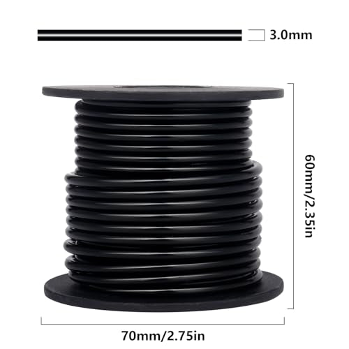 Aluminum Craft Wire, 32.8 Feet 3.0 mm/ 8 Gauge Black Bendable Soft Metal Aluminum Wire Roll Bulk for DIY Crafts Sculpting Jewelry Making - color: Black, size: 8 Gauge