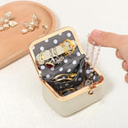 Zivyes Mini Jewelry Box Travel Small Coin Purse Organizer Case Genuine Leather Tiny Size (white 2.9 inches long) - color: White-Standard
