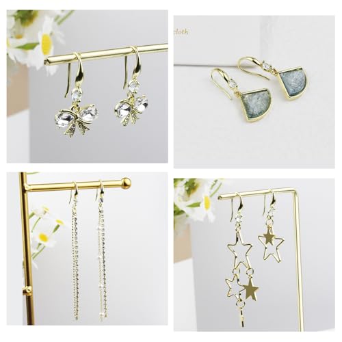 Earring Hooks for Jewelry Making, 14K Gold Plated Earring Hooks with with Cubic Zirconia Hypoallergenic Ear Wire for DIY Earrings 220PCS - color: 14K Gold-Big Cubic Zirconia Earring Hooks
