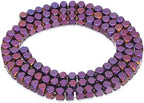 AD Beads Natural Hematite Gemstone Faceted Square Cube Loose Beads 16" (6x6mm, Metallic Purple) - color: Metallic Purple, size: 6x6mm