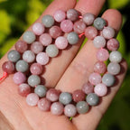 Natural Stone Beads 8mm Polished Round Smooth Gemstone Beads for Jewelry Making Supplies 15 Inch(45 Beads) (Alashan) - color: Alashan-45pcs