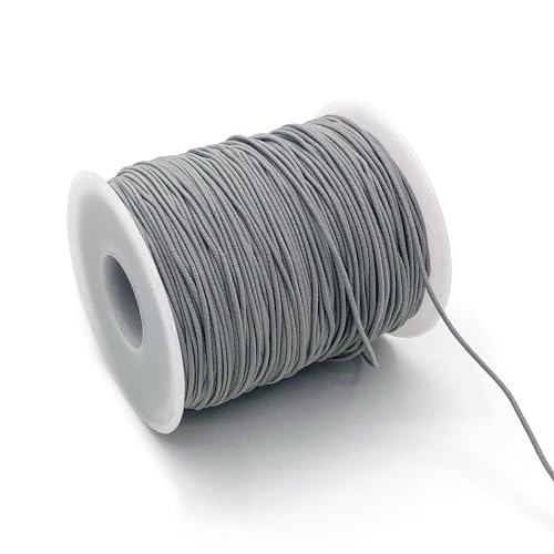 1mm Elastic Cord for Bracelets Necklaces, Cakasi 110 Yards Sturdy Stretchy Elastic Cord for Jewelry Making, Necklaces, Beading - Gray - color: Gray