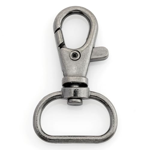 CRAFTMEMORE 3/4 Inch Trigger Snap Hooks Classic Swivel Lobster Claw Clasps Purse Lanyard Clip 20 Pack CSPS (Gunmetal) - color: Gunmetal
