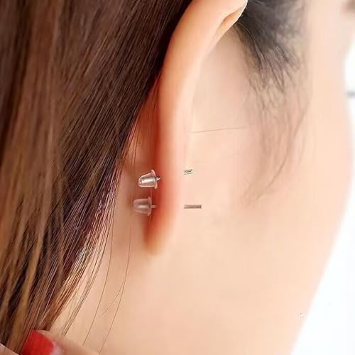 Silicone Earring Backs, 200 Pieces Clear Hypoallergenic Stoppers for Stud, Post, Hoop, Fishhook Earrings