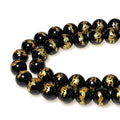 MJDCB Natural Stone Beads 8mm 43pcs Round Black Onyx Carved Dragon Loose Gemstone Bead Charms for Jewelry Making Bracelet Necklace Earring Pendant - color: Black Onyx Carved Dragon, size: 8mm
