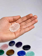 Clear Quartz Worry Stone – Natural Polished Thumb Palm Crystal for Clarity, Healing & Energy Amplification – Pocket Fidget Stone for Meditation & Focus - color: Crystals Quartz