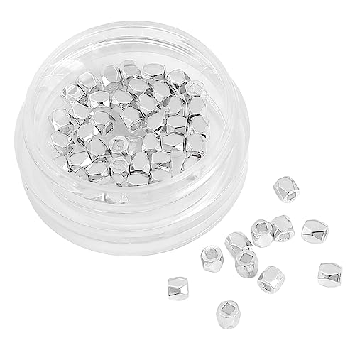 BEADIA Silver Plated Faceted Spacer Beads 2.5x2.5mm 50pcs for Jewelry Making Findings Non Tarnish - color: Silver, size: 2.5x2.5mm Faceted