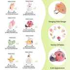 Beadthoven 16Pcs Resin Animal Charms Fuzzy Cute Rabbit Ladybug Bee Worm Duck Mini Pendants Animal Figures Miniature Ornament Cute Charms for Jewelry Making DIY Bracelet Necklace Earrings Keychain - color: Fuzzy-8 Styles