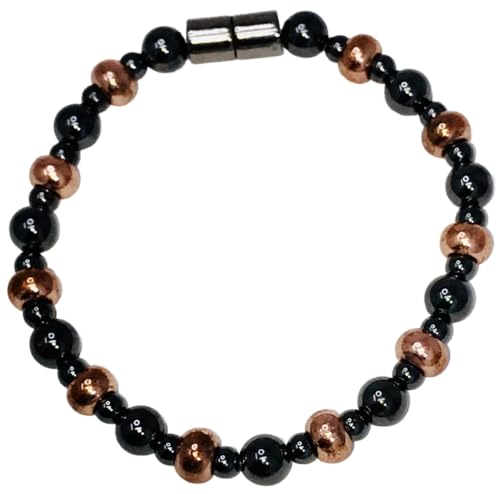 Copper and Magnetic Hematite Bracelet - size: 9 Inches