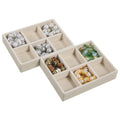2 Pcs Stackable 6 Grids Drawer Jewelry Organizer, Premium Velvet Jewelry Box Inserts Felt Jewelrys Tray for Drawers Inserts Storage Tray Display Case Stud Earrings Bracelets Necklace Rings