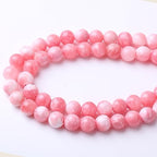 6MM White Pink Persian Jade Round Loose Beads Natural Gem Beads Crystal Energy Stone Beads for Jewelry Making DIY Bracelet Necklaces - color: White Pink Persian Jade, size: 6mm