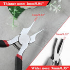 5 Inches Flat Nose Pliers for Jewelry Making Smooth Jaw Pliers, 1mm Ultra Thin Duckbill Pliers Precision Jewelry Pliers Mini Jewelry Making Tool for Wire Bending Straightening Ring Opening