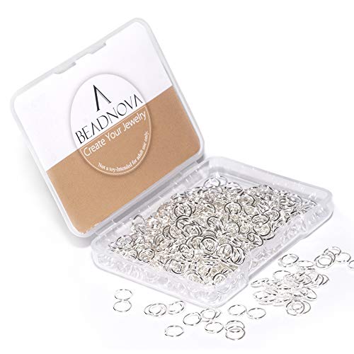 BEADNOVA 6mm Jump Rings Silver Jump Rings for Keychains Jewelry Makings for Necklace Repair (300Pcs) - color: 300pcs, size: 6mm