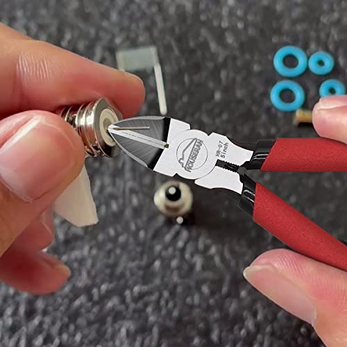 Wire Cutters 5 Pack, 5 Inch Wire Cutters Set, HOUSERAN Side Cutters Flush Cut Pliers, Spring Loaded Cutting Pliers with Non-slip Red Handle, Dikes Wire Cutters Snips for Model Kits, Crafting, Zip Ties - color: 5 Pack Wire Cutters