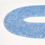 2 Strands (300PCs) Aquamarine Rondelle Beads, 2 * 4mm Gemstone Loose Spacer Abacus Disk Beads for DIY Bracelet Necklace Earrings Jewelry Making, Craft Supplies Beading Kit - color: Aquamarine, size: 2*4MM