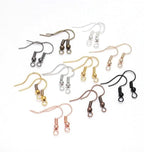100Pcs Earring Hooks Fish Hooks, Red Copper, 20 x 17mm, Hypo-allergenic for French/Dangle Earring Findings Jewelry Making DIY Jewelry Making Earring Parts Supplies