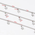 YOUBEIYEE Silver Star Necklace for Women Jewelry DIY Chains Bulk with Open Jump Rings and Lobster Clasps, Cable Link Chain Jewelry Making Supplies - color: Silver Star