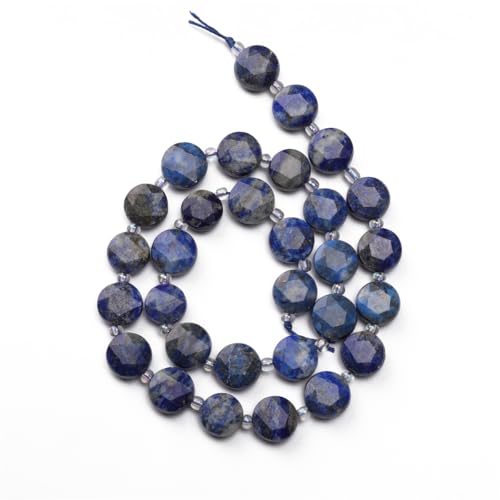 BEADIA Natural Faceted Lapis Lazuli Rondelle Disk Stone Beads 10x5mm 37cm for DIY Chain Jewelry Making - color: Lapis Lazuli