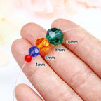 Dowarm 100 Pieces 8MM Round Faceted Rondelle Crystal Glass Beads for Jewelry Making, Crafts Wine Charms Wind Chimes Suncatchers, Finding Jewelry Spacer Beads, Mine Silver - color: 14-Mine Silver, size: 8MM