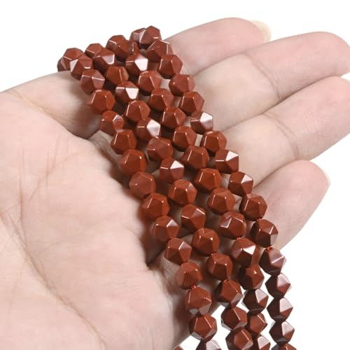 Red Jasper 6mm Gemstone Triangle Faceted Round Loose Beads Strand 15.5" DIY Jewelry Making - color: Red Jasper