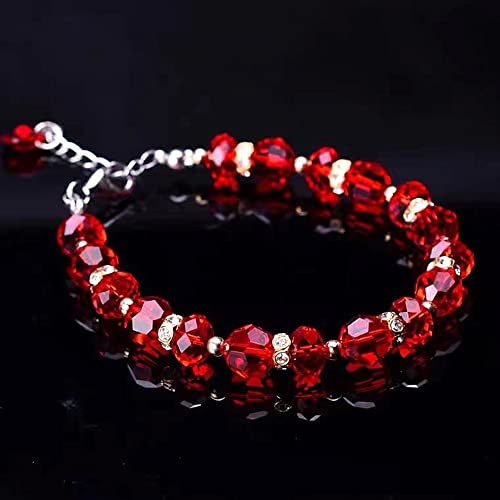Jmassyang 8mm Briolette Rondelle Faceted AB Crystal Glass Beads for Jewelry Making Bracelets Necklaces Earrings (Red AB, 250pcs) - color: Red AB, size: 6x8mm