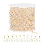 SMYHTGLIF 16.4 Feet Clear Crystal Chain for Jewelry Making Gold Plated Brass Bead Jewelry Making Chains Permanent Jewelry Findings - color: Transparent