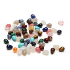 40 Pcs Healing Loose Beads Fat Water Drop Shape Polished Natural Necklace Stone Pendants Crystal Charms for Jewelry Making DIY Craft - color: fat water drop