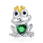 925 Sterling Silver Charms for Bracelets Gold Love and Heart Charms Cherry Blossom Dangle Beads Jewelry for Women - color: Frog