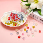 uxcell 50 Pcs Rose Beads, 0.55" Glass Flower Rose Charm Carved Loose Spacer Crystal Craft Beads for DIY Jewelry Making Bracelet Beading Projects Supplies, Rose Red - color: Rose Red