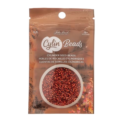 John Bead 25g Cylin Beads Ruby Red Silver Lined 11/0 Glass Cylindrical Seed Beads for Jewelry Bracelets Necklaces Earrings Making Embroidery - color: Ruby Red Silver Lined