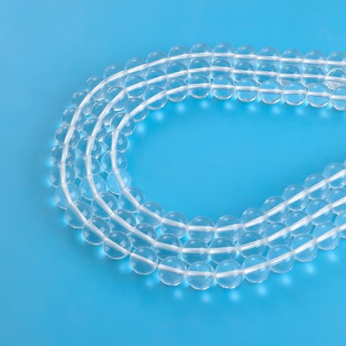 150pcs 6mm Clear Quartz Beads Natural Gemstone Beads Round Loose Beads for Jewelry Making - color: Clear Quartz, size: 6mm