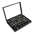 100 Slots Ring Case Organizer Display Box,Rings Holder Storage Boxes for Jewelry Showcase with Glass Lid (Black Velvet).