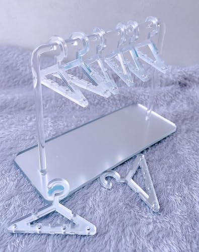 Earring Hanger Rack with 8 Mini Coat Hangers, Acrylic Earring Holder Display Stand, Ear Studs Hanging Earrings Organizer For Women Girls, Silver - color: Silver