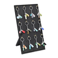 Ikee Design Wooden Jewelry Display Stand with 12 hooks, Earring Display with Hooks, Bracelet, Earring, Keychain Stand for Selling,7.8W x 7.8D x 15.9H in, Black Color - color: Black