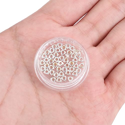 BEADIA Silver Plated Triangle Spacer Beads 3x1.5mm 50pcs for Jewelry Making Findings Non Tarnish - color: Silver, size: 3x1.5mm Triangle