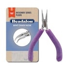 Beadalon Designer Series Glimmer Bent Chain Nose Pliers, Lavender Speckle Vinyl-Free Grips, Stainless Steel, Box Joint, Double Leaf Springs, 4.75 in - color: Lavender Speckle, style: Bent Chain Nose