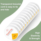 Phinus 12 Roll Bracelet String, 6 Sizes (0.4-1.0mm), Elastic, Transparent, Perfect for Jewelry Making