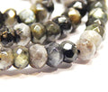 Perlin Agate & Jasper Gemstone Strand Beads 4 mm Rondelle 110 Pieces Jewellery Beads Semi-Precious Stone for Jewellery Necklace Bracelet Earrings (Black Jasper) - color: Black jasper