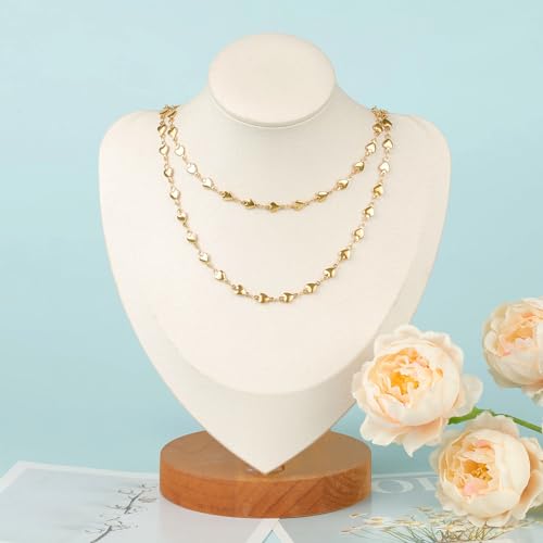 UMAOKANG 5 Meters Gold Plated Heart Chain for Jewelry Making Stainless Steel Chains Bulk for Women Necklace Anklet DIY Jewelry Supplies Findings - color: Gold Heart