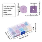 Craftdady 200pcs Natural Stone Beads 7-8mm Smooth Cube Gemstone Loose Beads Mixed Square Healing Crystal Spacer Beads for Bracelets Necklaces Jewelry Making Hole: 0.9mm - color: Mixed Color, Cube