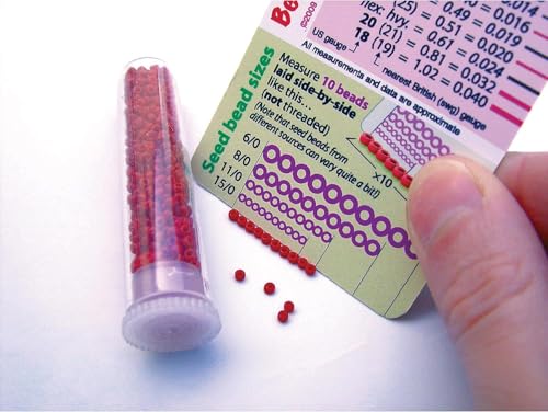 The Beadsmith Bead Oracle – Beader’s Reference Card – Wallet Sized – Resource to Determine Bead Sizes, Wire Gauge Conversion Chart, Measurement Comparisons & Project Quantities