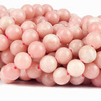 70PCS Natural 8MM Healing Gemstone, Peruvian Pink Opal Energy Stone Round Loose Beads, Semi-Precious Crystal Beads with Free Elastic String for Jewelry Making DIY - color: Peruvian Pink Opal, size: 8MM