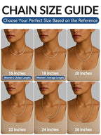 Jewlpire 3mm Flat Link Chain 18K Gold Plated/Black/Silver Chain Necklace for Women, Non-Fading Women's Chains Necklace 16 18 20 22 24 26 Inch - color: 02 - 3mm-18K Gold Plated, size: 26 Inches