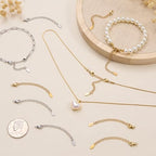 20 PCS Gold and Silver Necklace Extenders for Women Gold Plated Chain Extenders for Necklace Bracelet Anklet with Lobster Clasps - color: Flat Water Droplet