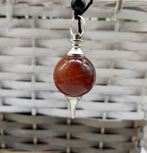 Amazing Gemstone Crystals and Healing Stones Carnelian Necklace - Gold Chain Necklace Pendant - Real Crystal Necklace - color: Ball, size: 1 PIECE